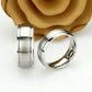 His And Hers Stainless Steel Wedding Band Set, 8mm, 6mm, Matte Dome Ring, Stainless Steel Promise Ring Set, Steel Ring For Couple