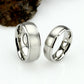 His And Hers Stainless Steel Wedding Band Set, 8mm, 6mm, Matte Dome Ring, Stainless Steel Promise Ring Set, Steel Ring For Couple