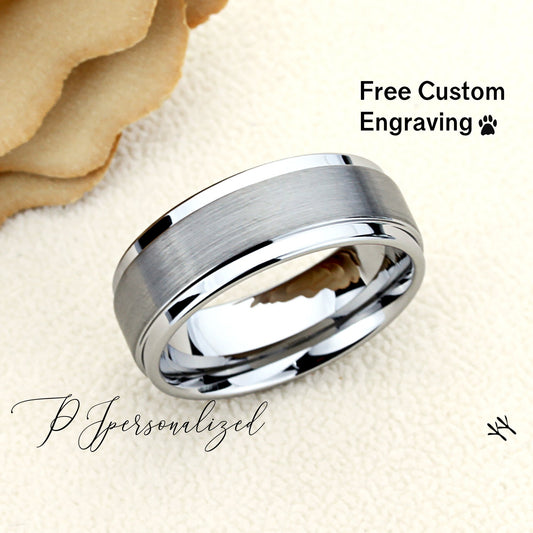 Tungsten Ring, Men's Tungsten Wedding Band, Men's Tungsten Ring, Tungsten Band, Anniversary Ring, Personalized Ring, Brushed 9mm Ring