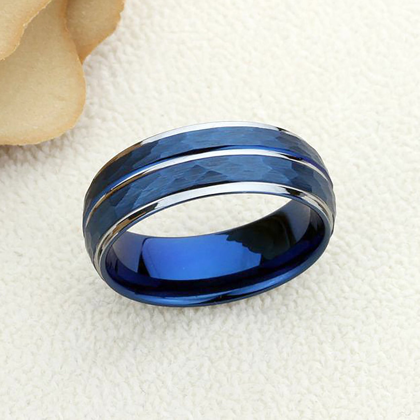 Tungsten Ring, Men's Tungsten Wedding Band, Men's Blue Wedding Band, Blue Tungsten Ring, Tungsten Band, Anniversary Ring, 8mm Groove Ring