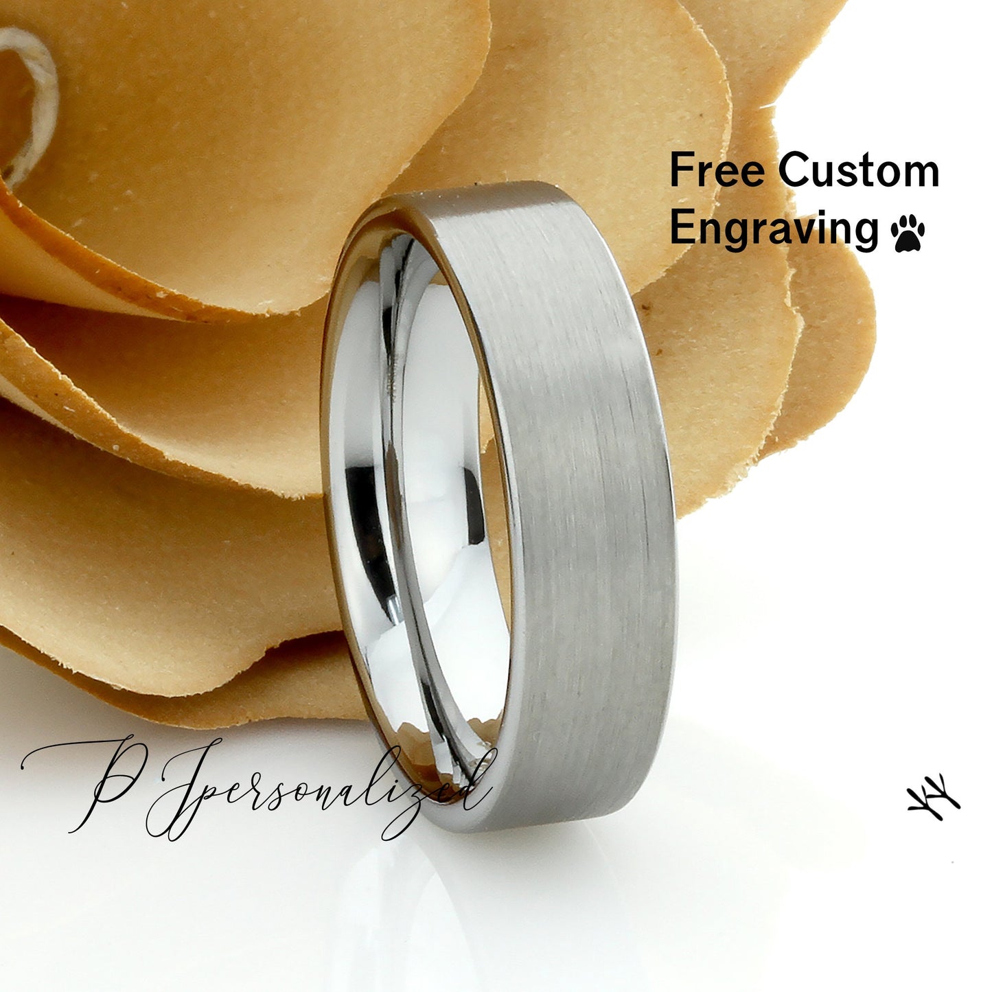 Pipe Cut Matte Tungsten Wedding Band Men, Custom Engraving 6mm Tungsten Ring Men, Tungsten Carbide Mens Promise Ring, Husband Gift