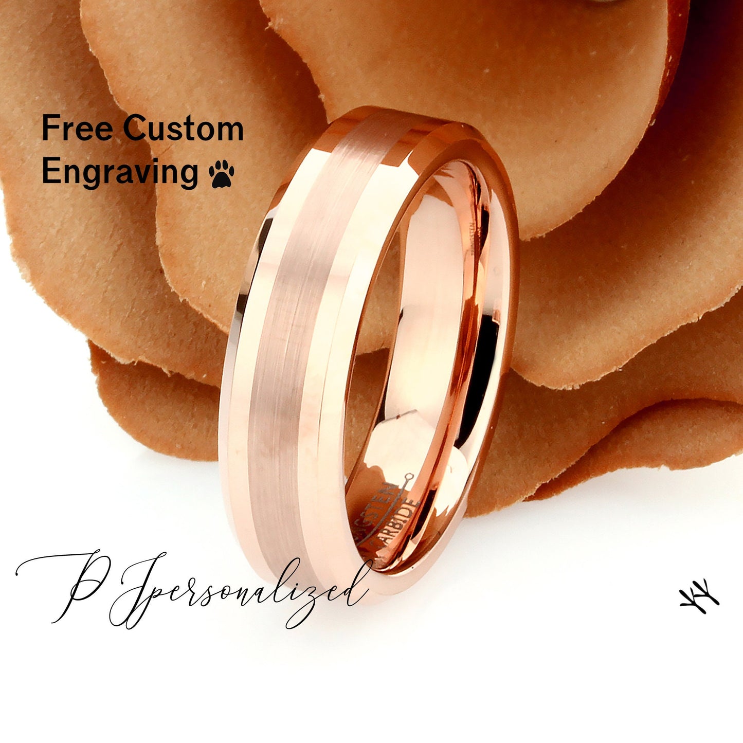 Tungsten Ring, Men's Tungsten Wedding Band, Men's Rose Gold Wedding Band, Tungsten Ring, Tungsten Band, Anniversary Ring, 6mm Brushed Ring