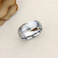 His And Hers Stainless Steel Wedding Band Set, 8mm, 6mm, Matte Dome Ring, Stainless Steel Promise Ring Set, Steel Ring For Couple
