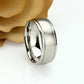 His And Hers Stainless Steel Wedding Band Set, 8mm, 6mm, Matte Dome Ring, Stainless Steel Promise Ring Set, Steel Ring For Couple