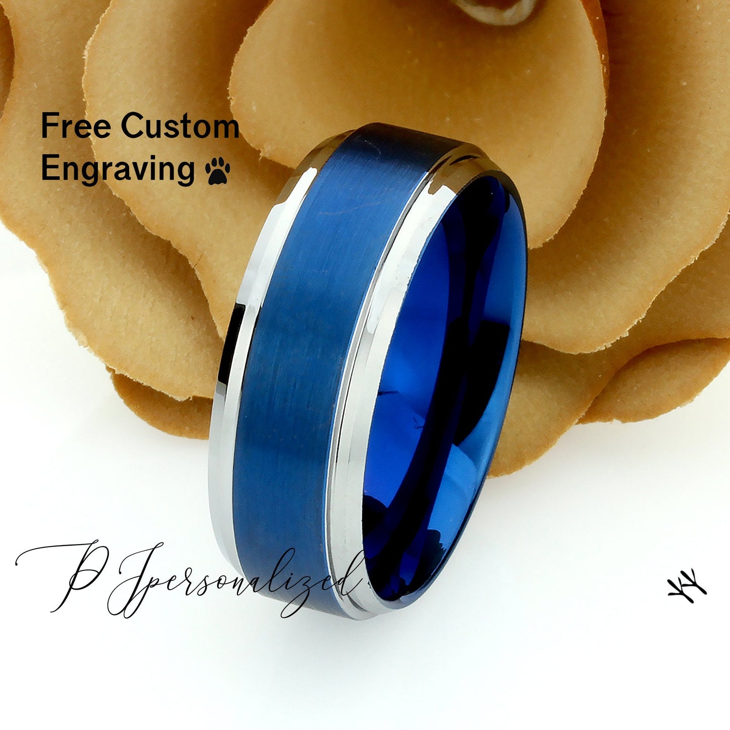 Tungsten Ring, Men's Tungsten Wedding Band, Men's Blue Wedding Band, Blue Tungsten Ring, Tungsten Band, Anniversary Ring, 9mm Brushed Ring