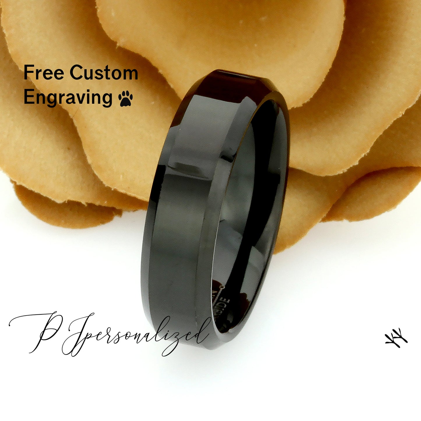 Tungsten Ring, Women's Tungsten Wedding Band, Women's Black Wedding Band, Black Tungsten Ring Band, Anniversary Ring, 6mm Shiny Ring