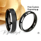 His And Hers Tungsten Wedding Band Set,Men & Women,6mm/4mm,Two Tone Matte Black Tungsten Carbide Ring, Promise Ring For Couple