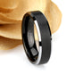 His And Hers Tungsten Wedding Band Set,Men & Women,6mm/4mm,Two Tone Matte Black Tungsten Carbide Ring, Promise Ring For Couple