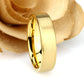 Tungsten Ring, Men's Tungsten Wedding Band, Men's Yellow Gold Wedding Band, Tungsten Ring, Band, Anniversary Ring, 6m Brushed Flat Ring