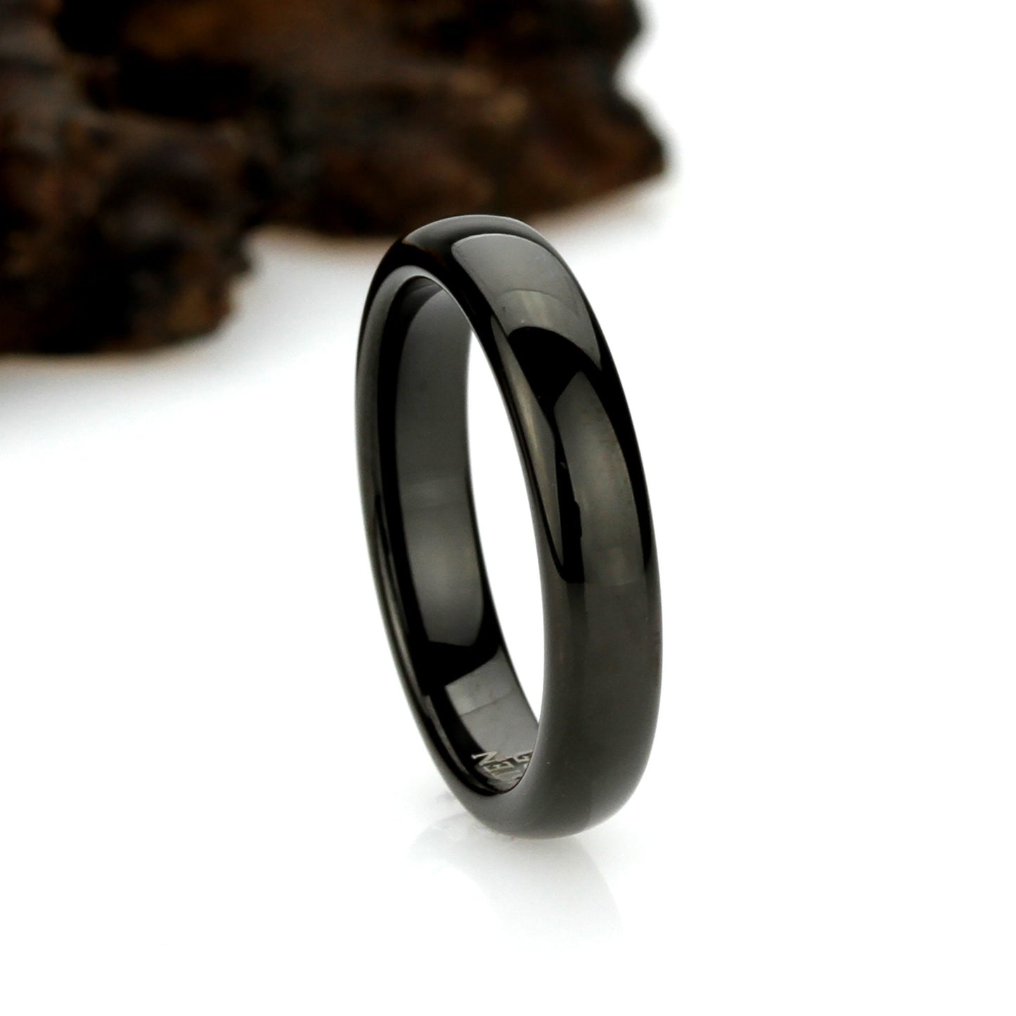 His And Hers Tungsten Wedding Band Set, Men & Women, 6mm, 4mm, Black Domed, Black Tungsten Carbide Ring, Promise Ring For Couple