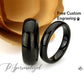 His And Hers Tungsten Wedding Band Set, Men & Women, 6mm, 4mm, Black Domed, Black Tungsten Carbide Ring, Promise Ring For Couple