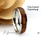 Stainless Steel Wedding Band Men Women, 6mm Wood Inlay Band, Stainless steel Promise Ring Men Women, Stainless Steel Band Ring