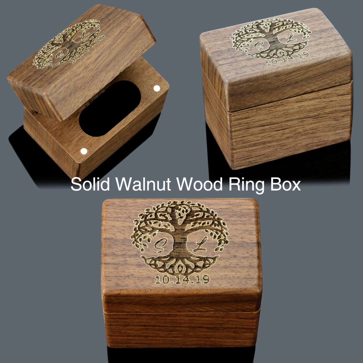 His And Hers Tungsten Wedding Band Set,Men & Women,9mm,7mm,Irish Celtic Knot Pattern,Tungsten Carbide Ring, Promise Ring, Wood Box