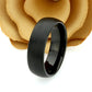 His And Hers Tungsten Wedding Band Set,Men & Women,8mm,6mm,Brushed Dome, Black Tungsten Carbide Ring, Promise Ring For Couple, Wood Box