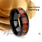 8mm Tungsten Wedding Band Men Black, Mahogany Wood Inlay Tungsten Ring For Men, Tungsten Promise Ring For Men, Tungsten Wedding Band Ring