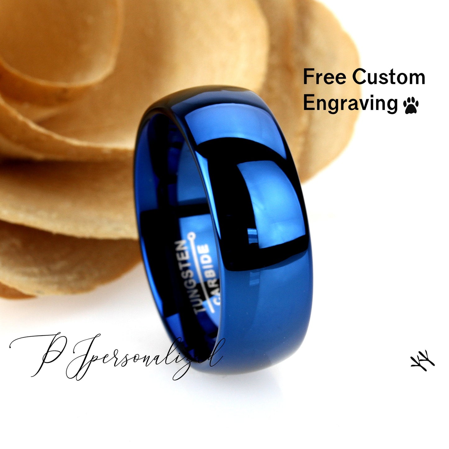 Tungsten Ring, Men's Tungsten Wedding Band, Men's Blue Wedding Band, Blue Tungsten Ring, Tungsten Band, Anniversary Ring, 8mm Classy Ring