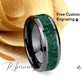 Crushed Natural MALACHITE Inlay 8mm TUNGSTEN Wedding Band Men & Women, Black CERAMIC Wedding Band For Men For Women, Promise Gift