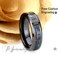 His And Hers Black Ceramic Wedding Band Set, Fordite Inlay Ceramic Ring For Men & Women, 8mm, 6mm, Promise Ring For Couple, Glow Ring