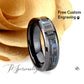 His And Hers Tungsten Wedding Band, Black Ceramic Wedding Band, Fordite Inlay Ring For Men & Women, 8mm/6mm, Promise Ring, Glow Ring