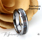 His And Hers Tungsten Wedding Band, Black Ceramic Wedding Band, Fordite Inlay Ring For Men & Women, 8mm/6mm, Promise Ring, Glow Ring