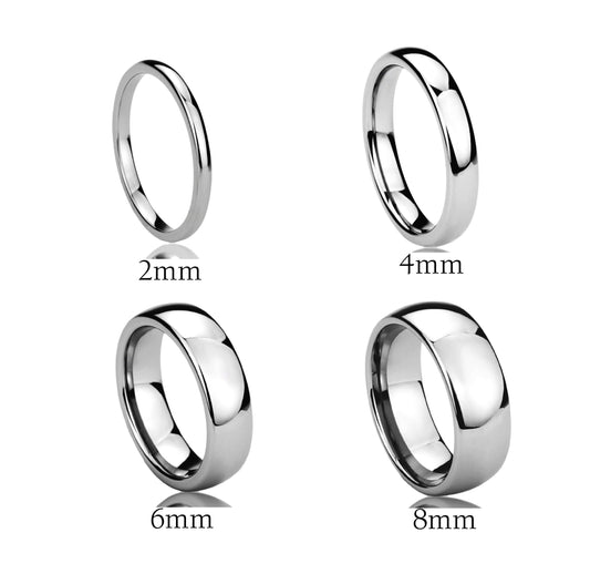 Tungsten Ring, 2mm 4mm 6mm 8mm Wedding band, Men's Tungsten Ring, Women's Tungsten Ring, Tungsten Promise Ring, Classic Dome Wedding Band.