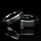 His And Hers Tungsten Wedding Band Set,Men & Women,8mm,6mm,Matte Black Top,Black Tungsten Carbide Ring, Promise Ring For Couple, Wood Box