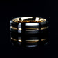 8mm Tungsten Wedding Band Men Black Rose Gold, Sand Brushed Black Tungsten Ring For Men Grooved Center, Tungsten Promise Ring For Men