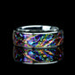 His Or Hers Wedding Band, Fire Burl Dichrolam Inlay Titanium Ring For Men & Women, 8mm/ 6mm,Promise Ring For Couple