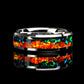 His And Hers Tungsten Wedding Band Set, Orange & Green Fire Opal Inlay Tungsten Ring 8mm6mm, Promise Ring For Couple, Anniversary Gift