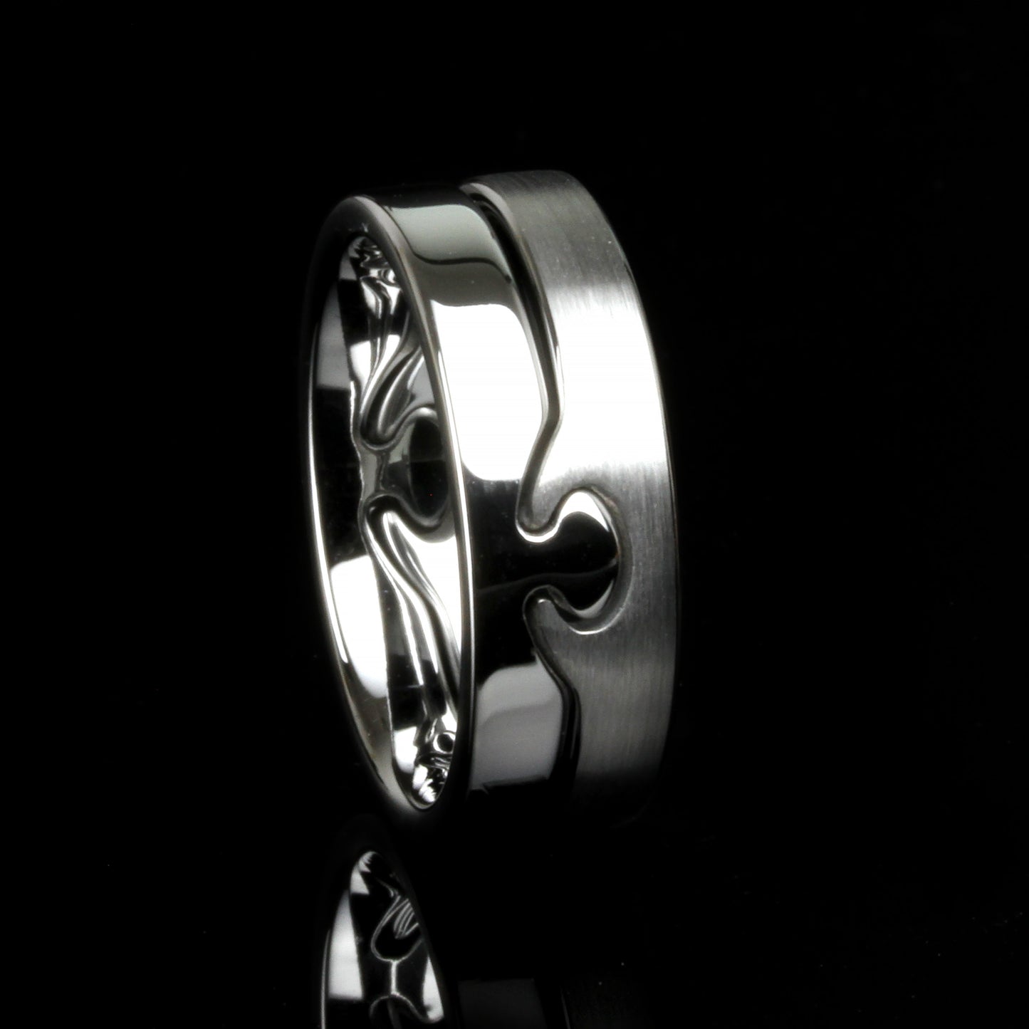 Tungsten Puzzle Ring, Interlocking Ring, Mens Tungsten Wedding Band, Tungsten Ring for Women, Couple Gift, Promise Ring, Unique Wedding Band