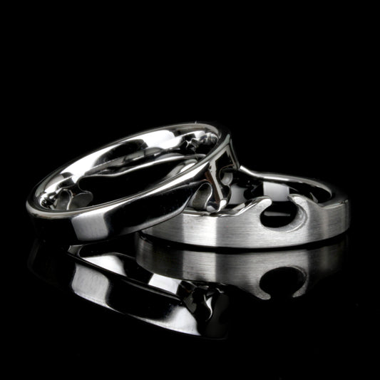 Tungsten Puzzle Ring, Interlocking Ring, Mens Tungsten Wedding Band, Tungsten Ring for Women, Couple Gift, Promise Ring, Unique Wedding Band