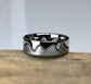 Tungsten Mountain Range Ring, Hand Brushed Mountain Wedding Band, Mountain Two In One Puzzle Band Ring, Hard Brushed Tungsten Wedding Band