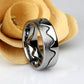 Tungsten Mountain Range Ring, Hand Brushed Mountain Wedding Band, Mountain Two In One Puzzle Band Ring, Hard Brushed Tungsten Wedding Band