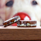 Abalone Shell Inlaid Wood Wedding Band Set His And Hers, Colorful Shell In Mountain Line Natural Solid Wood Ring, His And Hers Ring Set