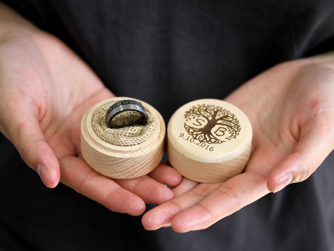 Personalized Wood Ring Box, Proposal Ring Box, Wooden Ring Box, Engagement Ring box, Wedding Ring Box, Anniversary Gift