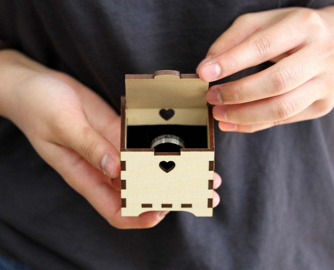 Personalized Wood Ring Box, Proposal Ring Box, Wooden Ring Box, Engagement Ring box, Wedding Ring Box, Anniversary Gift