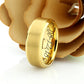 His And Hers Tungsten Wedding Band Set,Men & Women,8mm,6mm,Matte Top Gold Tone Ring,Tungsten Carbide Ring, Promise Ring For Couple, Wood Box