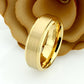 His And Hers Tungsten Wedding Band Set,Men & Women,8mm,6mm,Matte Top Gold Tone Ring,Tungsten Carbide Ring, Promise Ring For Couple, Wood Box