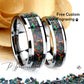 His And Hers Tungsten Wedding Band Set, Black Rainbow Fire Opal Inlay Tungsten Ring For Men & Women, 8mm, 6mm,Promise Ring For Couple
