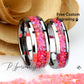 His And Hers Tungsten Wedding Band Set, Pink Fire Opal Inlay Tungsten Ring For Men & Women, 8mm, 6mm,Promise Ring For Couple, Promise Gift