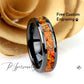 His And Hers Black Ceramic Wedding Band Set, Orange Fire Opal Inlay Ceramic Ring For Men & Women, 8mm/4mm,Promise Ring For Couple