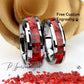 His And Hers Tungsten Wedding Band Set, Ruby Red Fire Opal Inlay Tungsten Ring For Men & Women, 8mm 6mm,Promise Ring For Couple