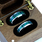 His And Hers Tungsten Wedding Band Set, Emerald Green Fire Opal Inlay Tungsten Ring For Men & Women, 8mm 6mm,Promise Ring For Couple