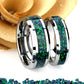 His And Hers Tungsten Wedding Band Set, Emerald Green Fire Opal Inlay Tungsten Ring For Men & Women, 8mm 6mm,Promise Ring For Couple