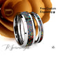 His And Hers Tungsten Wedding Band Set, Black Rainbow Fire Opal Inlay Tungsten Ring For Men & Women, 8mm/4mm,Promise Ring For Couple